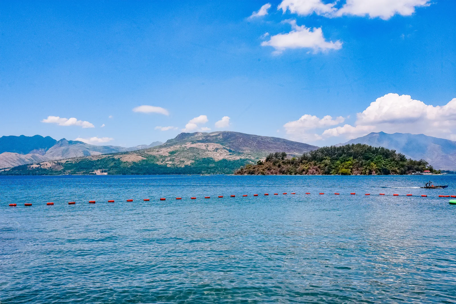 Blue water and island hills in Subic Bay